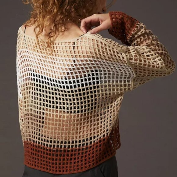 NWT Maeve Open Weave Cropped Sweater, Sz - OS - Picture 2 of 8